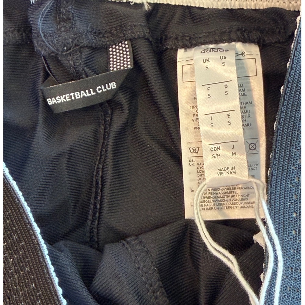 Adidas Basketball Club Shorts Mens Small Black White Climalite NEW - Picture 4 of 5